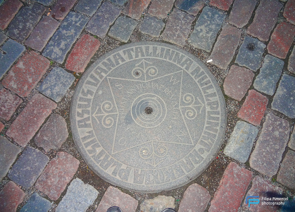 Tallinn main square - circular stone